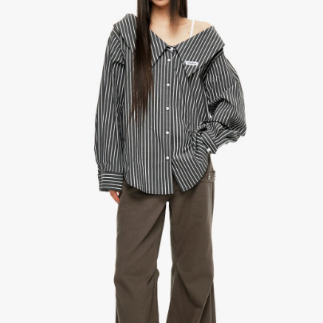 Chemise Femme à Rayures Déstructurée