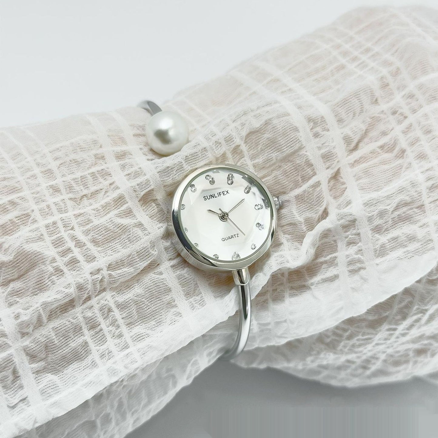 Women's High-grade Simple Pearl Bangle Watch High-grade Watch