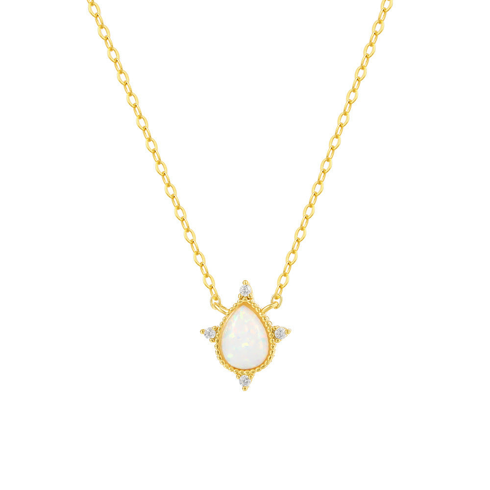 S925 Sterling Silver Opal Necklace For Women