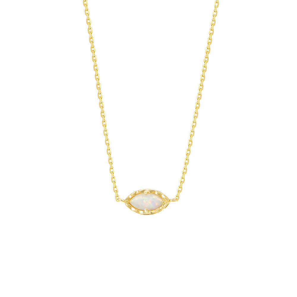 S925 Sterling Silver Opal Necklace For Women