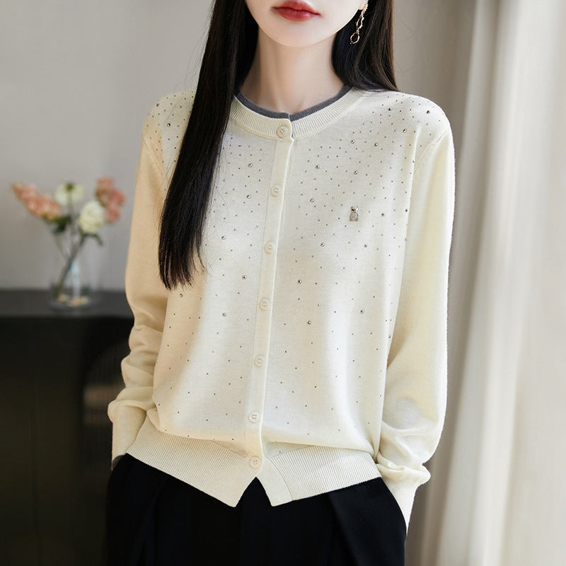 Cardigan Ours en Laine avec Strass