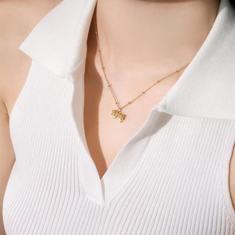 Ladies Bow Necklace Small And Beautiful