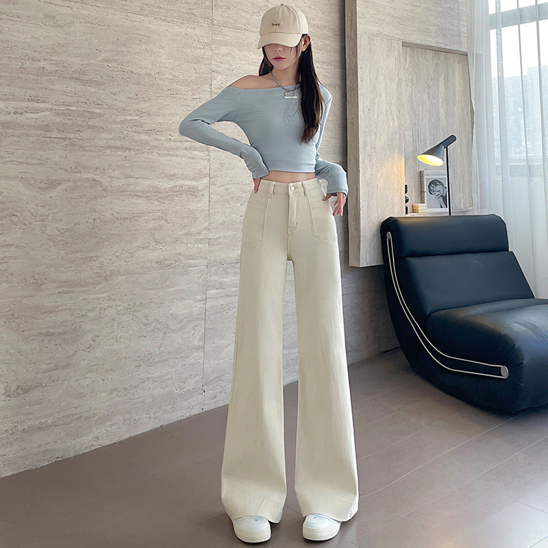 Women's High Waist Slimming Loose Straight Jeans