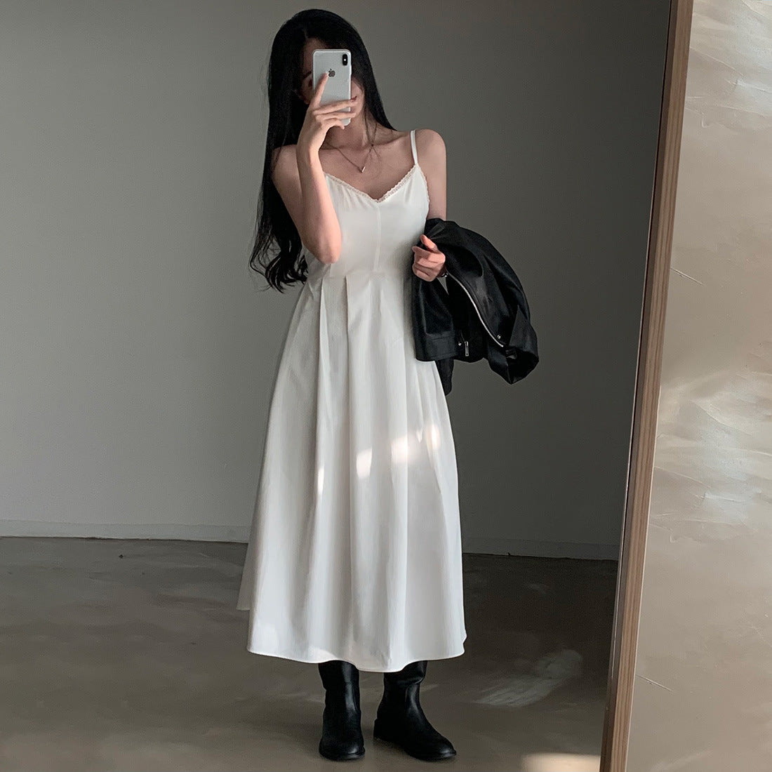 Women's Pleated Sleeveless Sling Dress