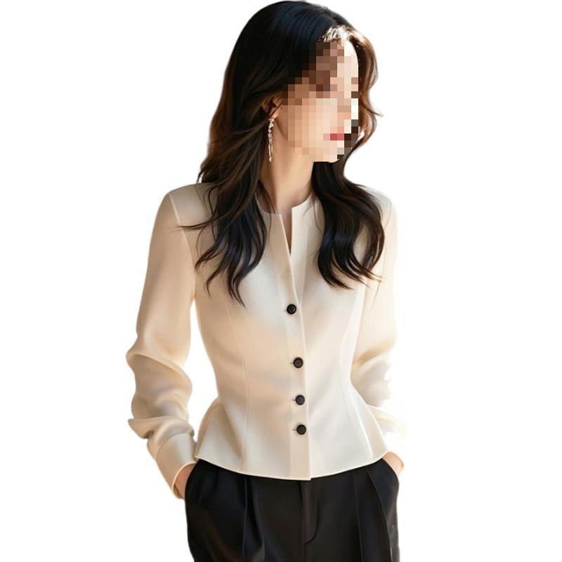 Blouse Chic "Élégance Urbaine" – Manches Longues, Tissu Fluide