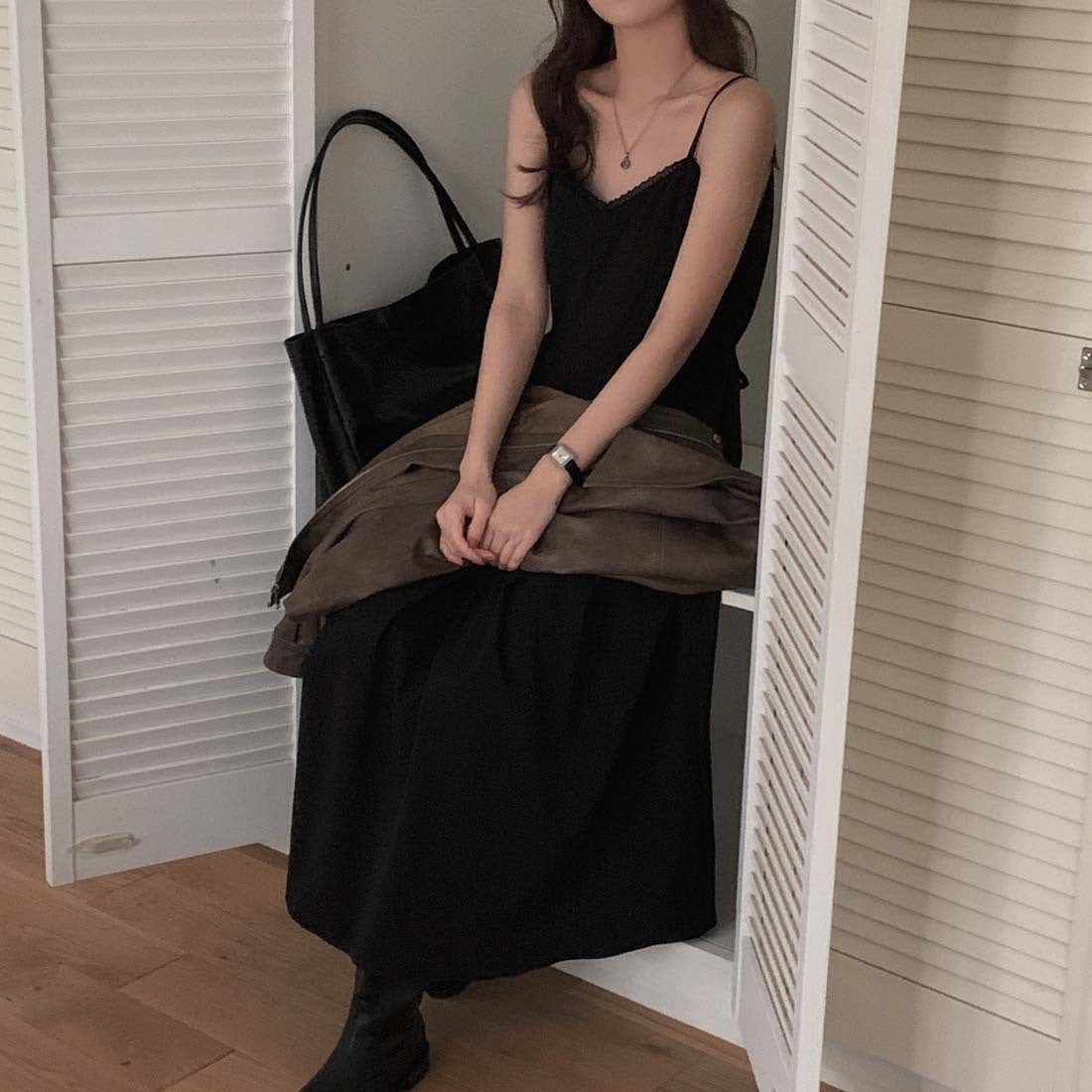 Women's Pleated Sleeveless Sling Dress