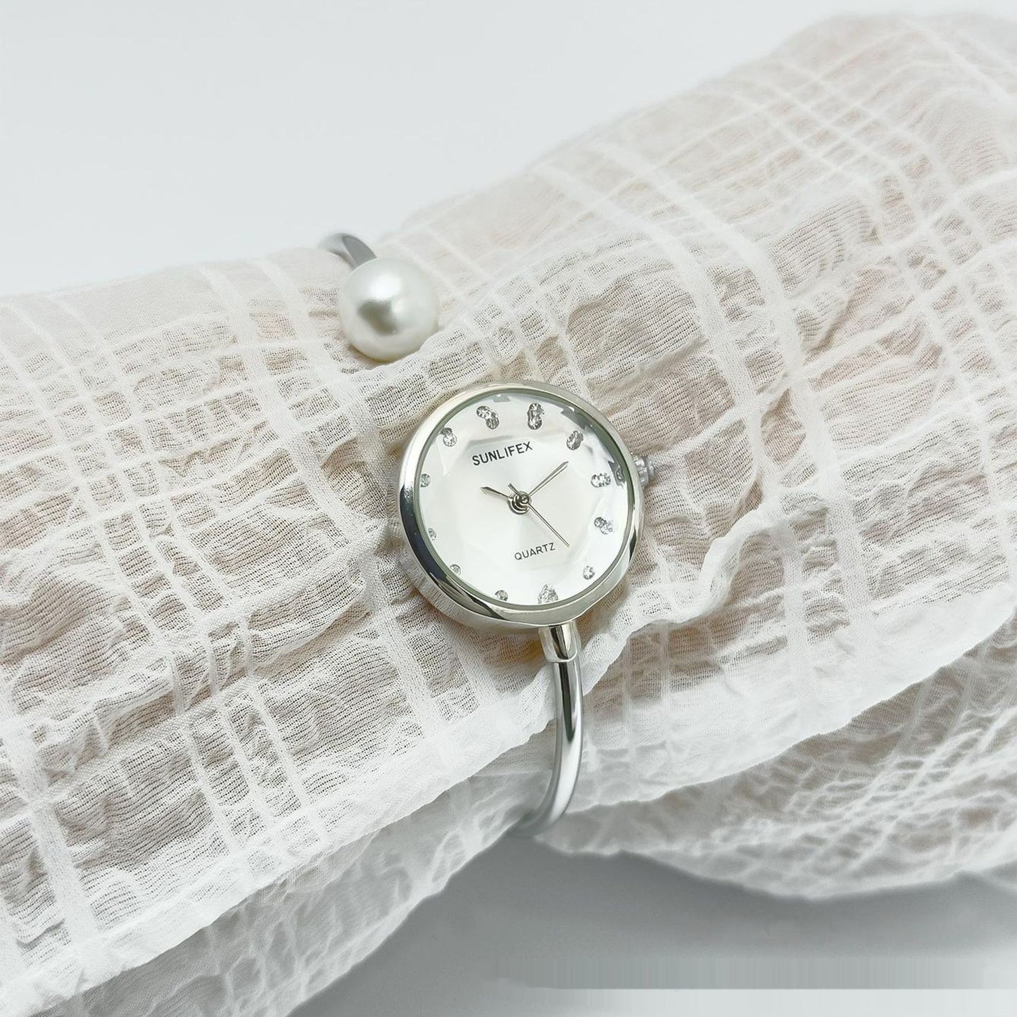 Women's High-grade Simple Pearl Bangle Watch High-grade Watch