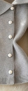 Idle Style Super Nice Gray Large Lapel Women's Sweater