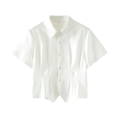 Chemise cintrée JK, jupe plissée à manches longues pour femme, tailleur uniforme.