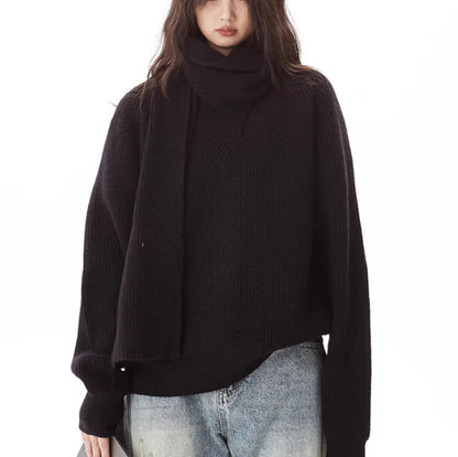 Pull-écharpe gris Heavy Industry pour femme