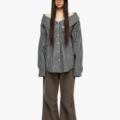 Chemise Femme à Rayures Déstructurée