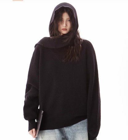 Pull-écharpe gris Heavy Industry pour femme