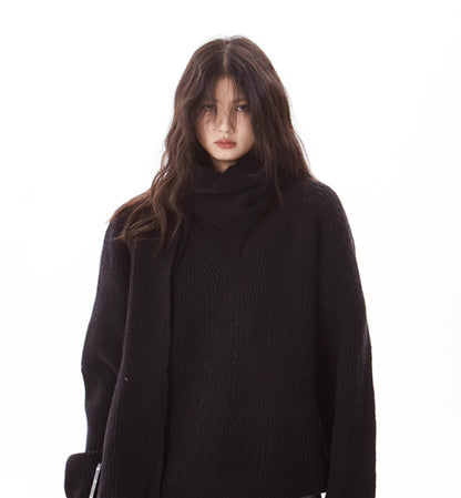 Pull-écharpe gris Heavy Industry pour femme