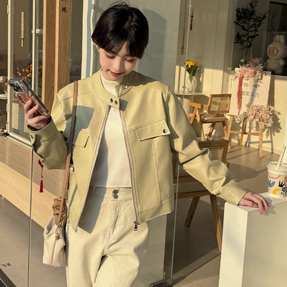 VESTE EN CUIR CINTRÉE