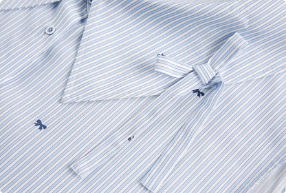 Strap Bow Striped One Shoulder Sleeveless Top For Women