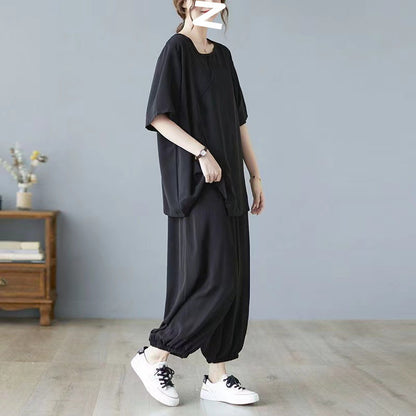 Vêtements pour femmes rondes, ensemble deux pièces minceur pour l'été