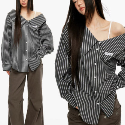 Chemise Femme à Rayures Déstructurée