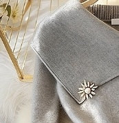 PULL GRIS - GRAND COL REVERS STYLE DÉCONTRACTÉ