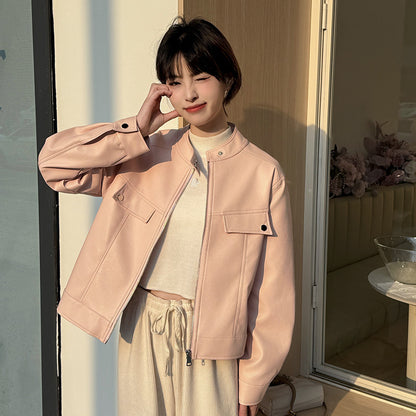 VESTE EN CUIR CINTRÉE