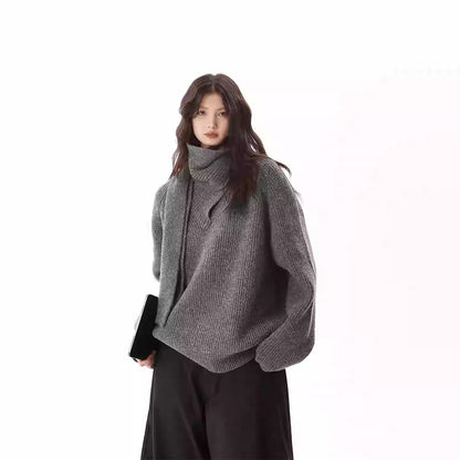 Pull-écharpe gris Heavy Industry pour femme