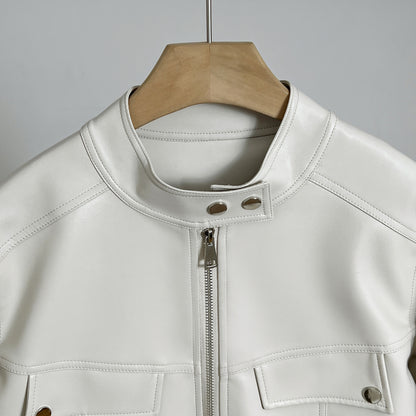 VESTE EN CUIR CINTRÉE