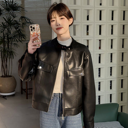 VESTE EN CUIR CINTRÉE